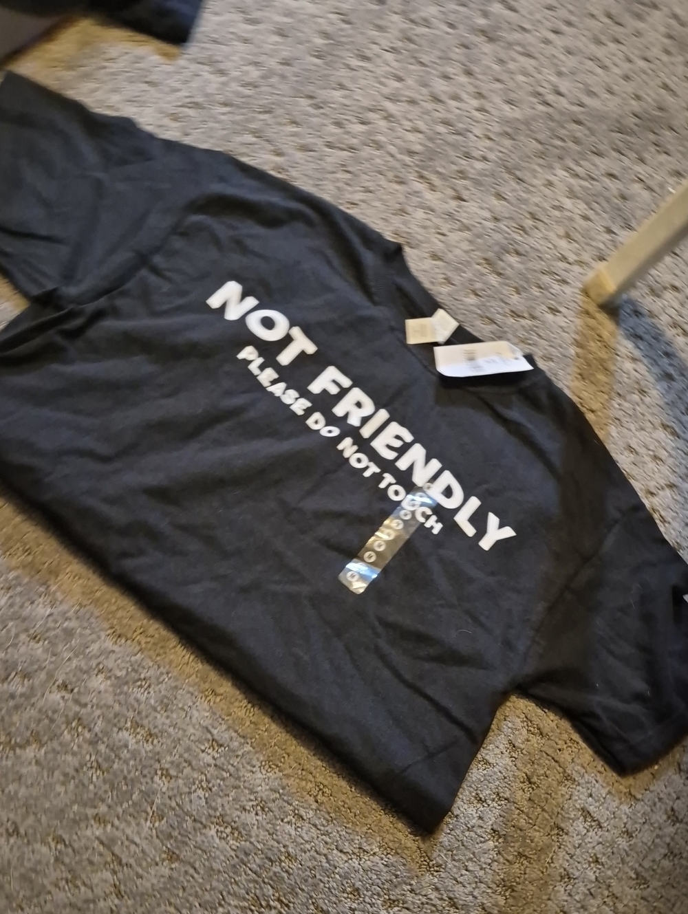Men's Black 'NOT FRIENDLY' Graphic Tee - Bold Statement Short Sleeve